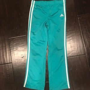 Turquoise Adidas sweatpants